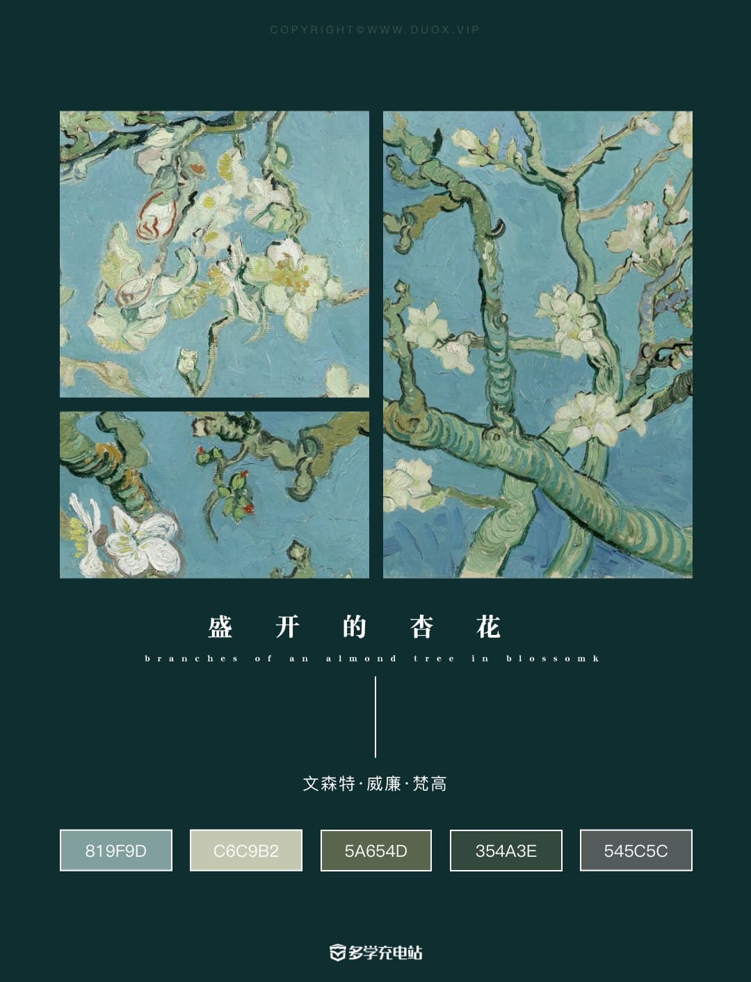 每日一画|1890年《盛开的杏花》 文森特·梵高  (内含原图下载)