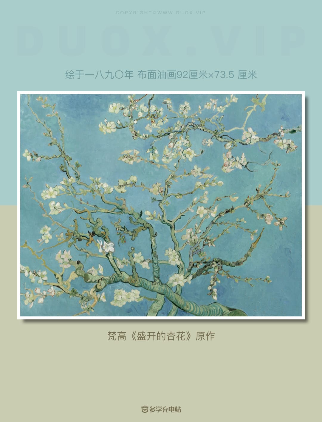 每日一画|1890年《盛开的杏花》 文森特·梵高  (内含原图下载)