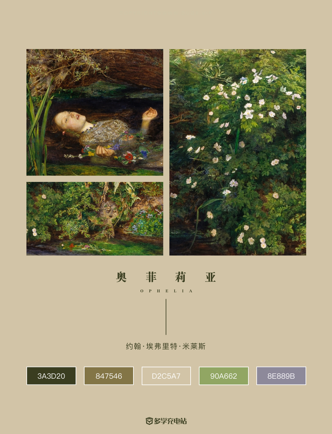 每日一画|《奥菲利亚 》1852年   约翰·埃弗里特·米莱斯