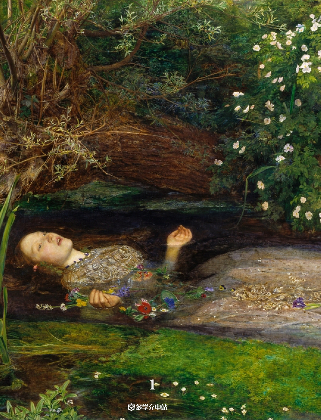 每日一画|《奥菲利亚 》1852年   约翰·埃弗里特·米莱斯