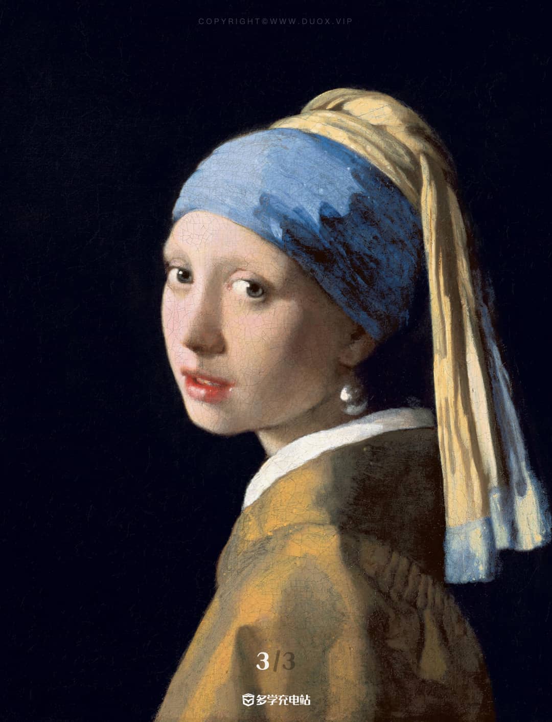 每日一画|《戴珍珠耳环的少女》1665年  约翰内斯·维米尔   （内含原图下载）