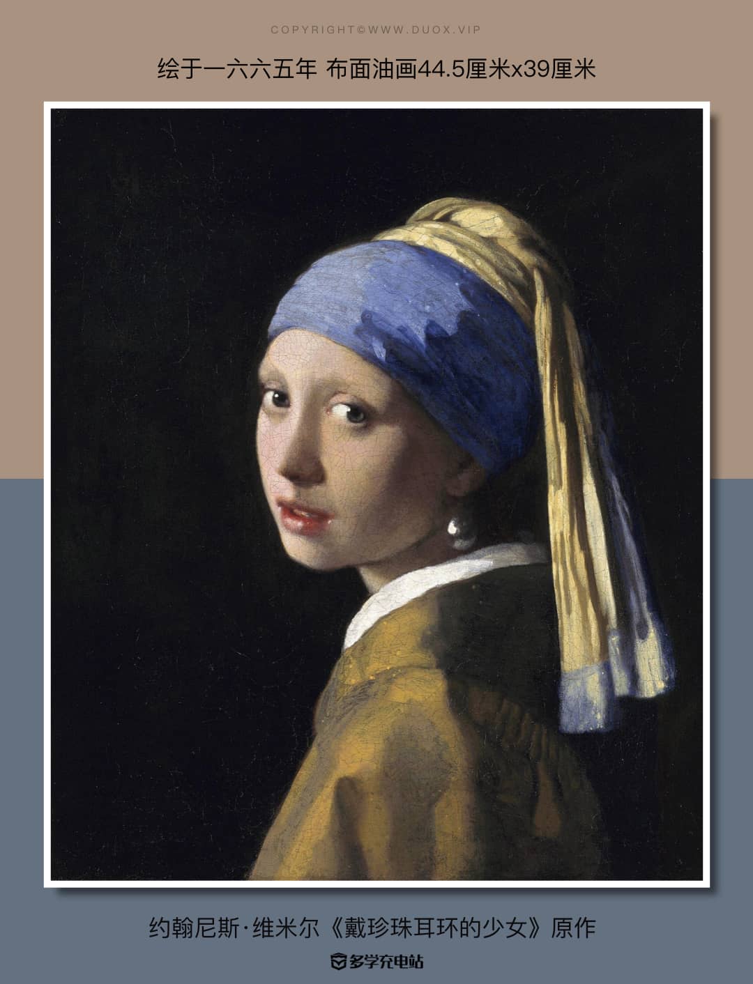 每日一画|《戴珍珠耳环的少女》1665年  约翰内斯·维米尔   （内含原图下载）