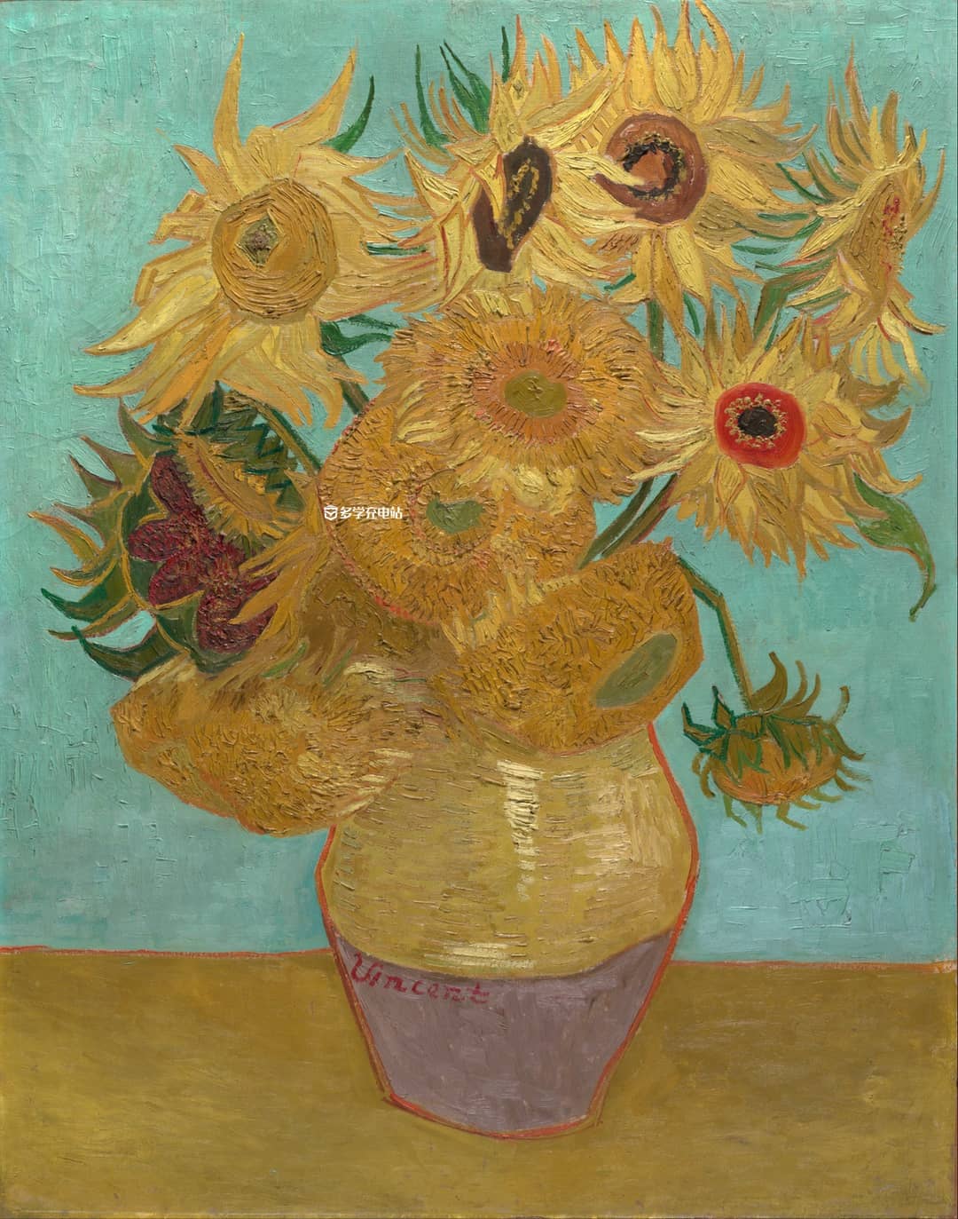 《花瓶里的十二朵向日葵》-文森特·威廉·梵高1888年Still Life-Vase with Twelve Sunflowers
