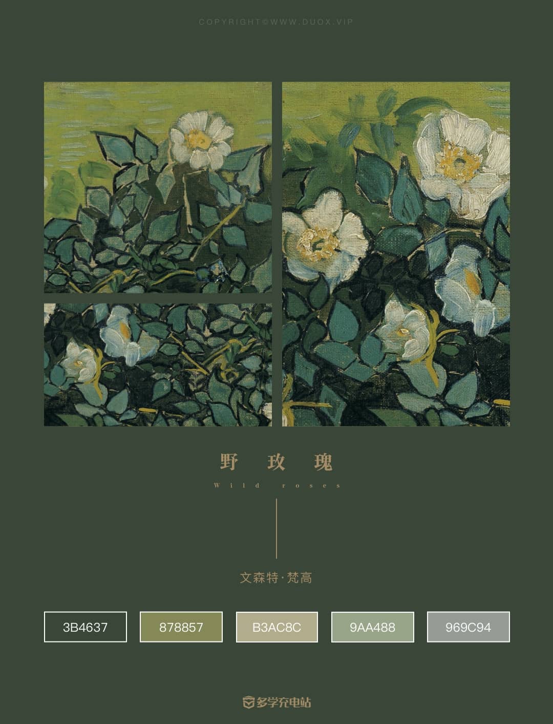 每日一画｜《野玫瑰》1890 文森特·梵高  赏析下载