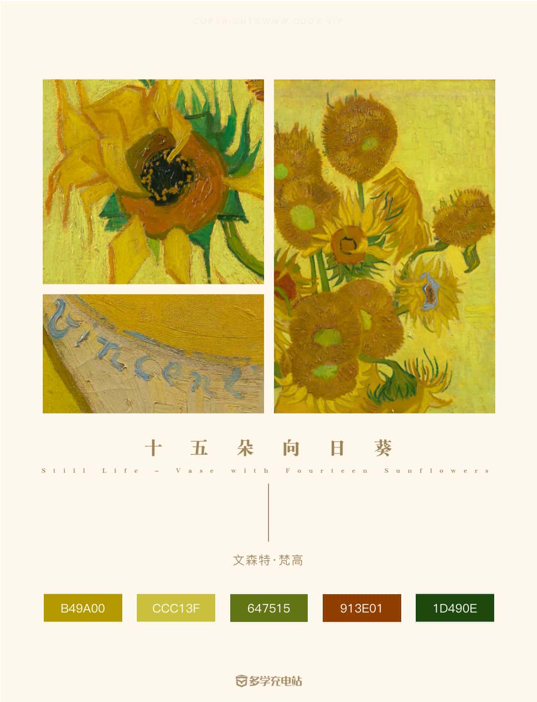 每日一画｜《十五朵向日葵》1889年 文森特·梵高