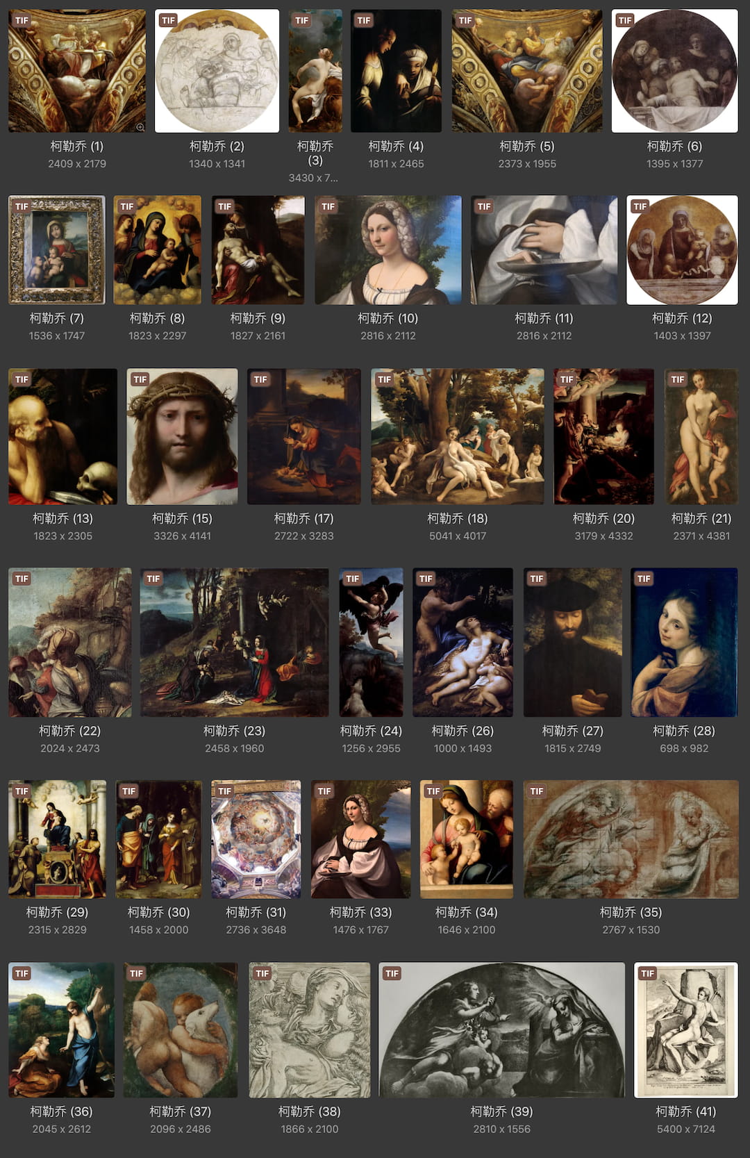 柯勒乔Correggio 意大利16世纪文艺复兴创新派油画合集 35副 [TIF+JPG 0.5GB] H080