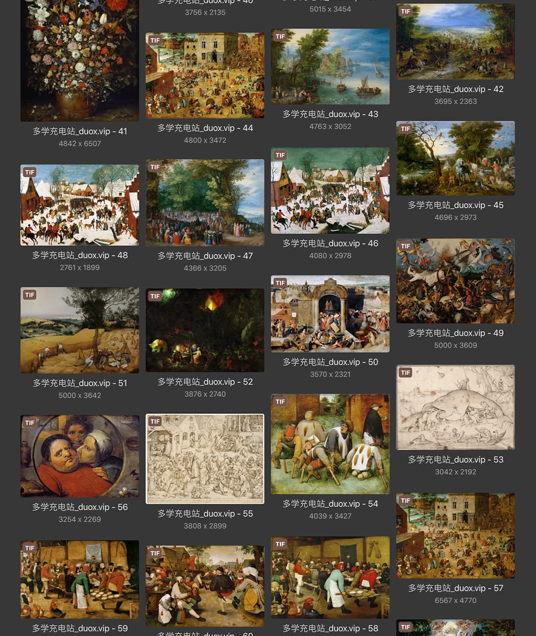 彼得·老勃鲁盖尔Bruegel Pieter 欧洲16世纪 农民画家 油画作品合集包 126副 [JPG+TIF 3.9GB] H086