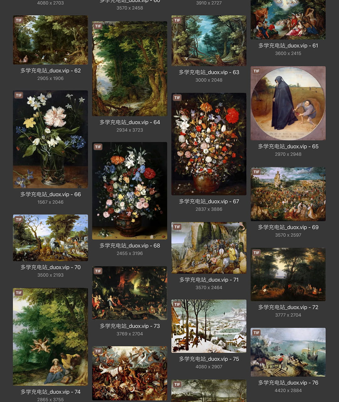 彼得·老勃鲁盖尔Bruegel Pieter 欧洲16世纪 农民画家 油画作品合集包 126副 [JPG+TIF 3.9GB] H086