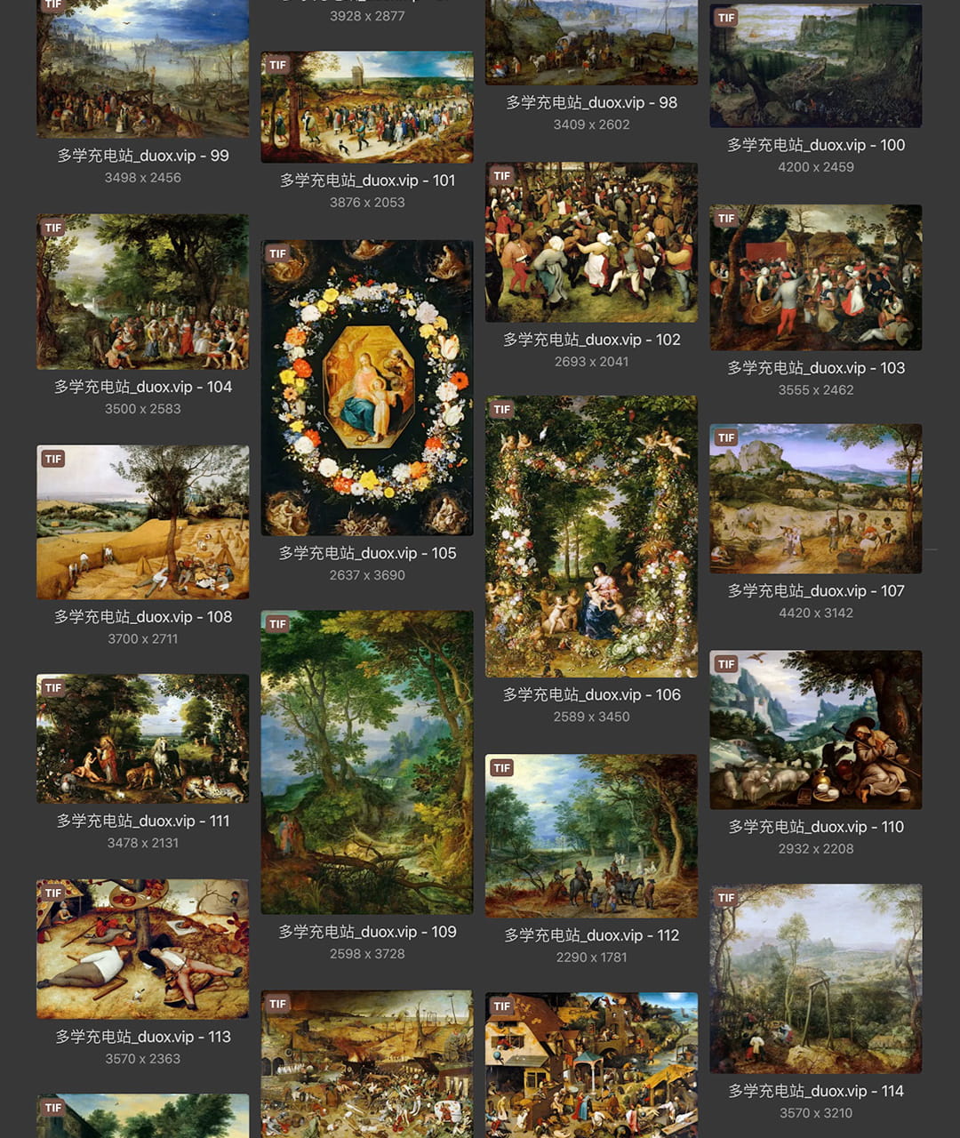 彼得·老勃鲁盖尔Bruegel Pieter 欧洲16世纪 农民画家 油画作品合集包 126副 [JPG+TIF 3.9GB] H086