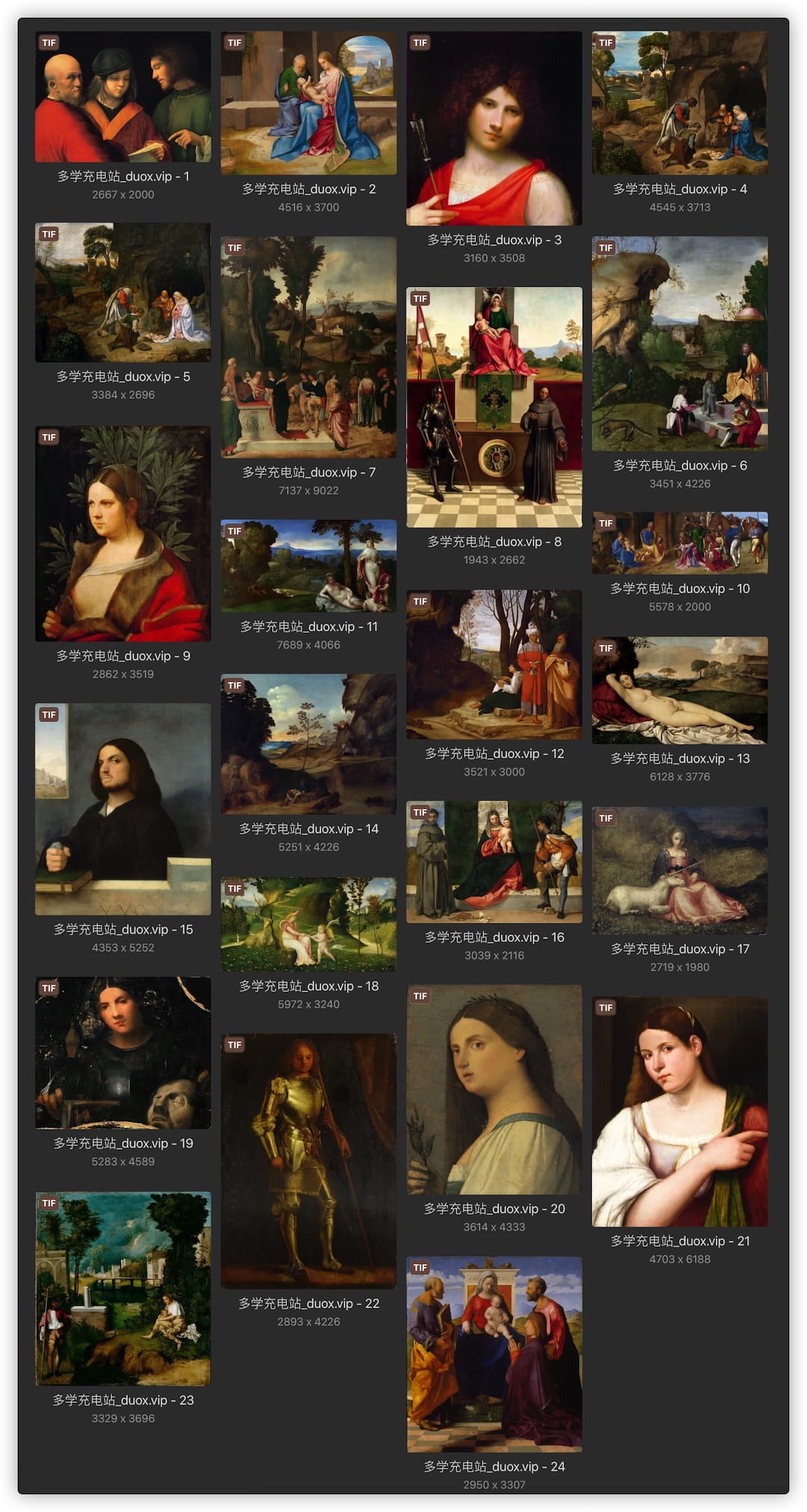 乔尔乔内Giorgione 意大利15.16世纪威尼斯画派 油画作品合集 24副 [TIF+JPG/1.5GB] H082