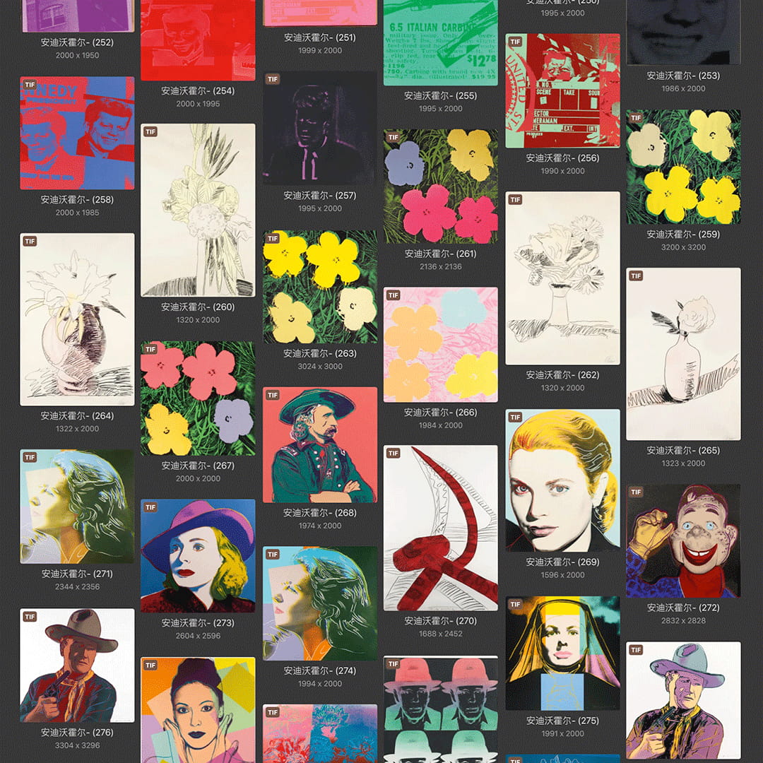 安迪沃霍尔Andy Warhol 美国20世纪波谱艺术作品合集 347副 [TIF+JPG/4.19GB]