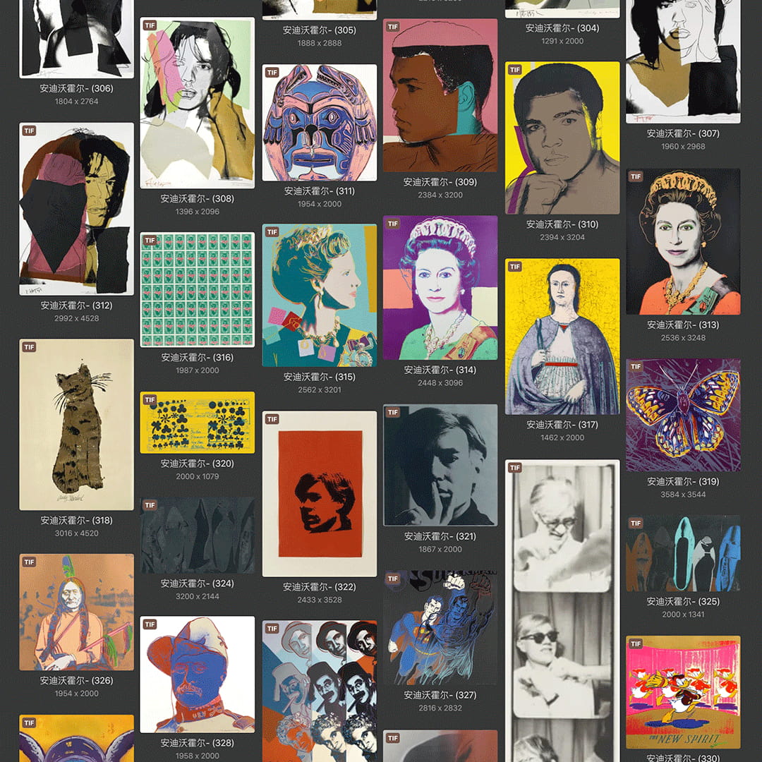 安迪沃霍尔Andy Warhol 美国20世纪波谱艺术作品合集 347副 [TIF+JPG/4.19GB]