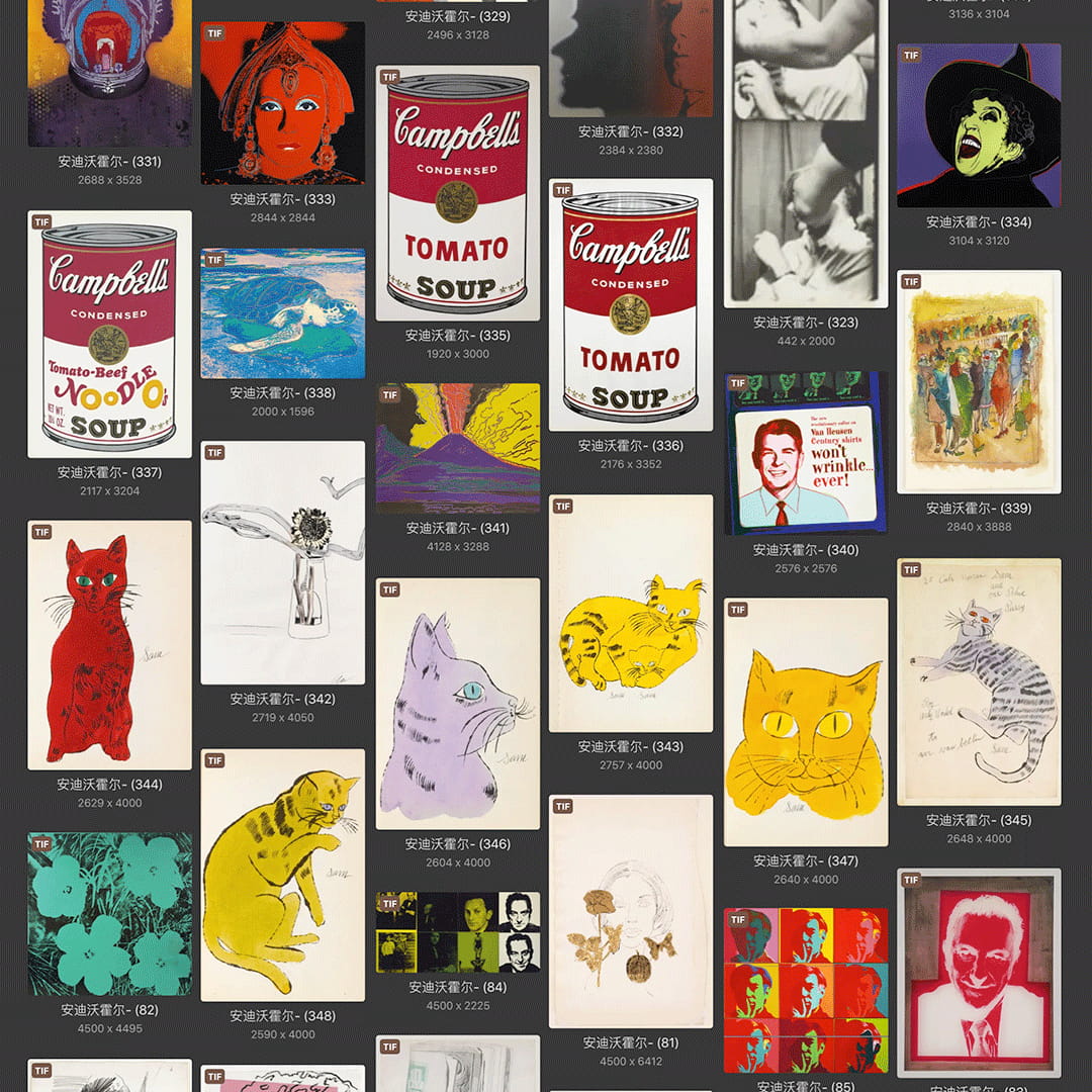 安迪沃霍尔Andy Warhol 美国20世纪波谱艺术作品合集 347副 [TIF+JPG/4.19GB]