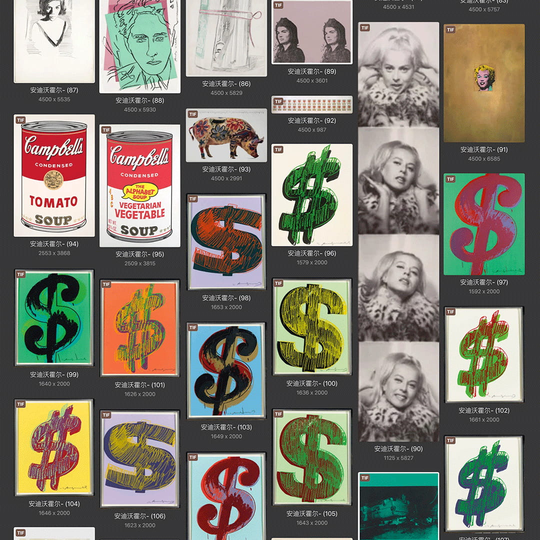 安迪沃霍尔Andy Warhol 美国20世纪波谱艺术作品合集 347副 [TIF+JPG/4.19GB]