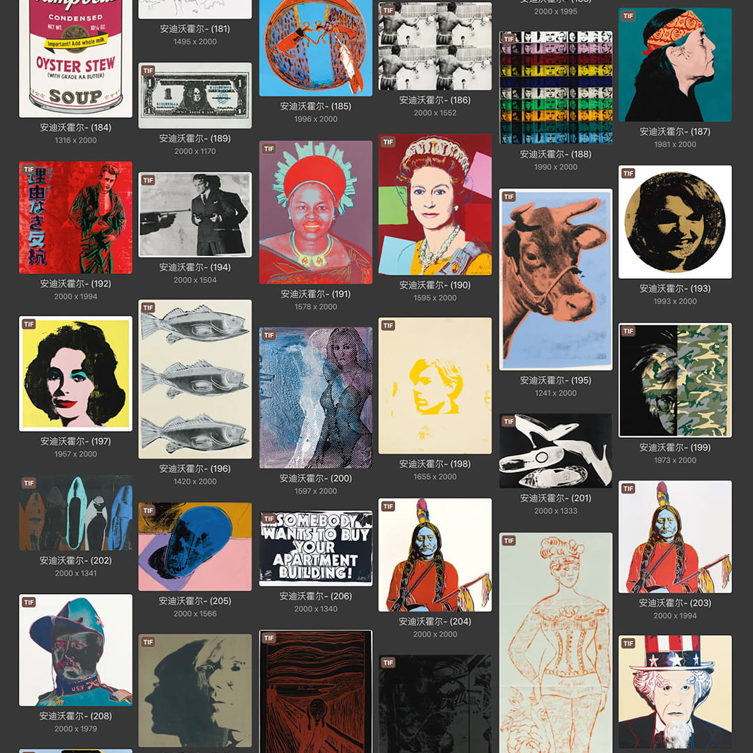 安迪沃霍尔Andy Warhol 美国20世纪波谱艺术作品合集 347副 [TIF+JPG/4.19GB]