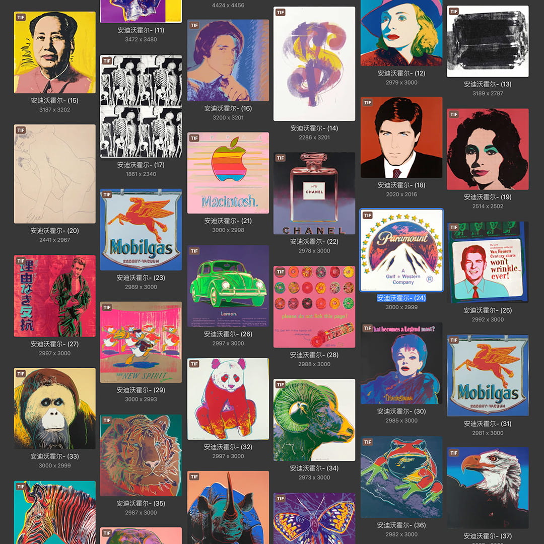 安迪沃霍尔Andy Warhol 美国20世纪波谱艺术作品合集 347副 [TIF+JPG/4.19GB]