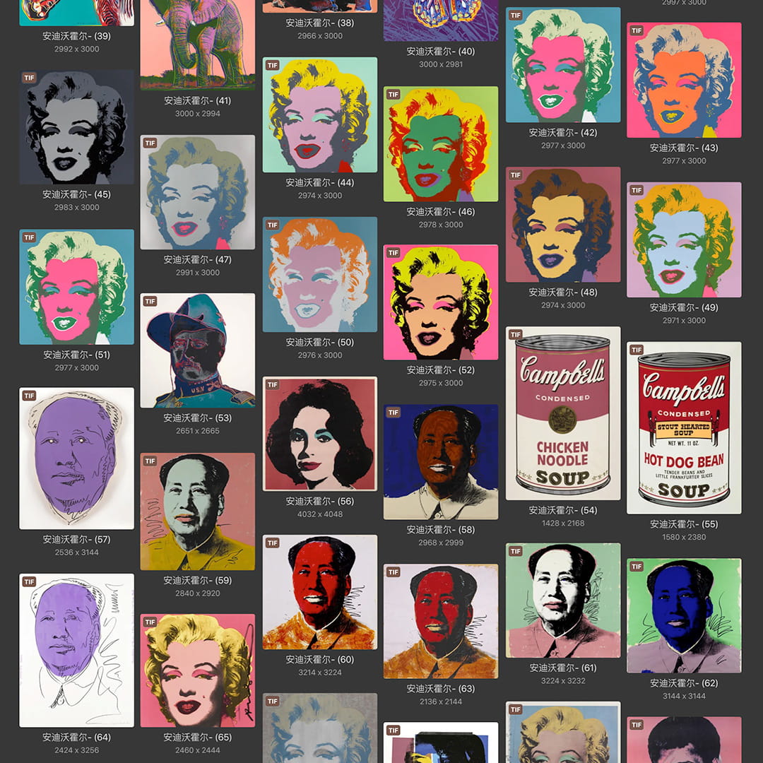 安迪沃霍尔Andy Warhol 美国20世纪波谱艺术作品合集 347副 [TIF+JPG/4.19GB]