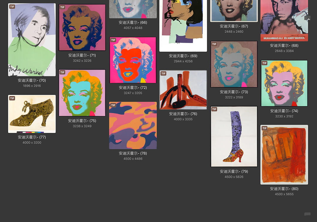 安迪沃霍尔Andy Warhol 美国20世纪波谱艺术作品合集 347副 [TIF+JPG/4.19GB]
