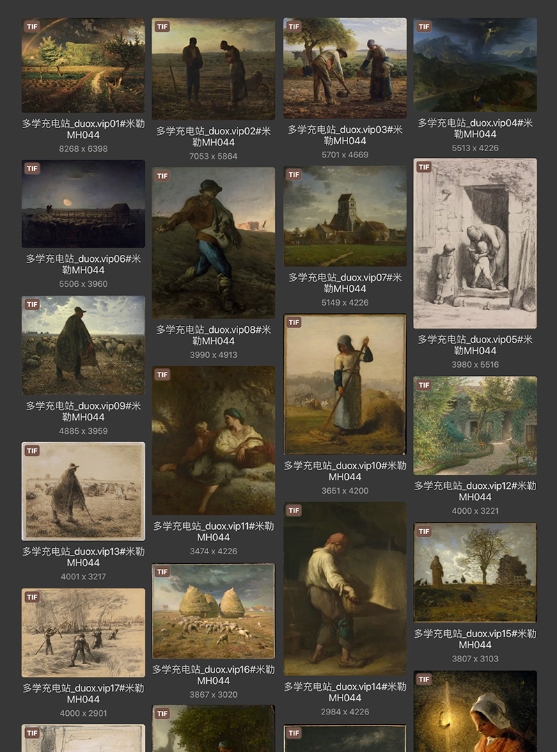 让·弗朗索瓦·米勒Jean-Francois Millet 法国19世纪现实主义油画合集 77副 [JPG+TIF/1.68GB] H074