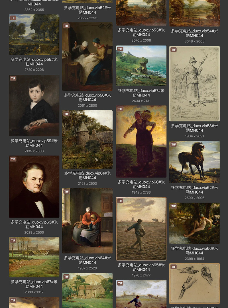 让·弗朗索瓦·米勒Jean-Francois Millet 法国19世纪现实主义油画合集 77副 [JPG+TIF/1.68GB] H074