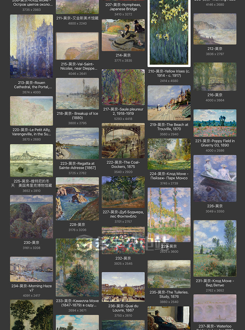 奥斯卡-克劳德·莫奈Oscar-Claude Monet 法国19.20世纪 印象派代表油画合集597副 [JPG+TIF/27.6GB] H008