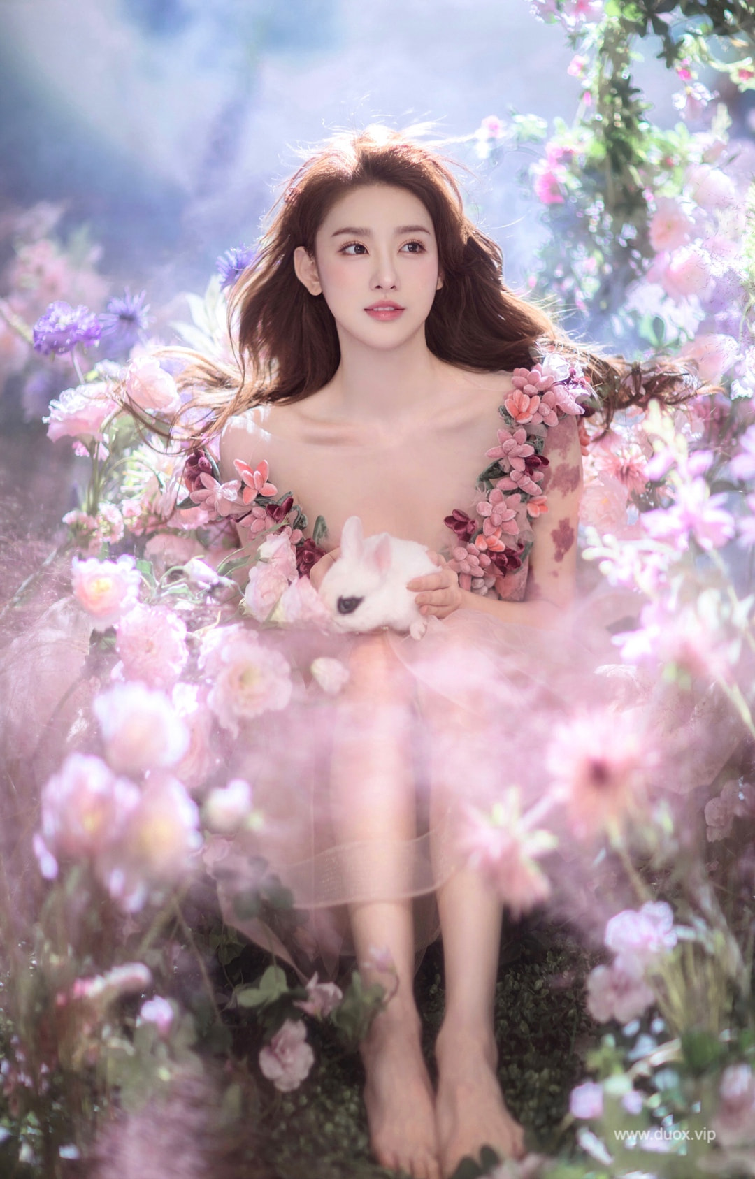 粉粉嫩嫩花仙子人像写真绝美创意