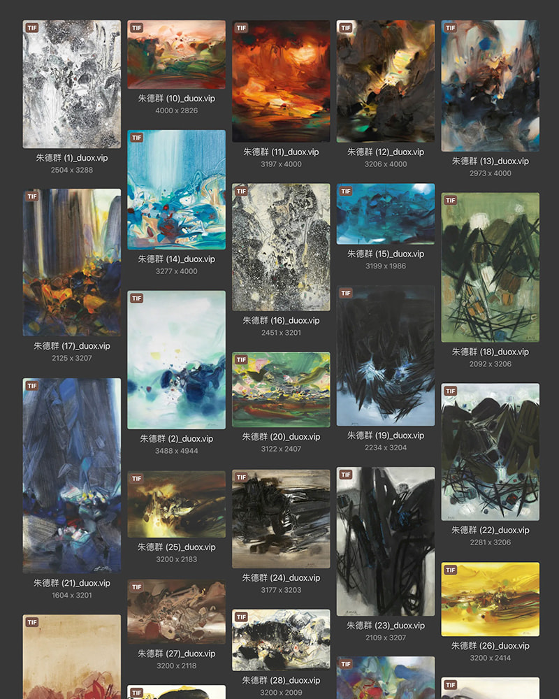 朱德群法国20.21世纪华裔抽象主义油画合集 81副 [JPG+TIF/ 2.9GB]  H104