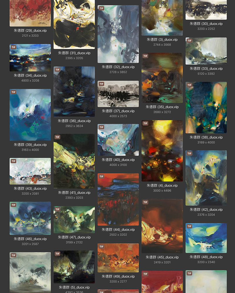 朱德群法国20.21世纪华裔抽象主义油画合集 81副 [JPG+TIF/ 2.9GB]  H104