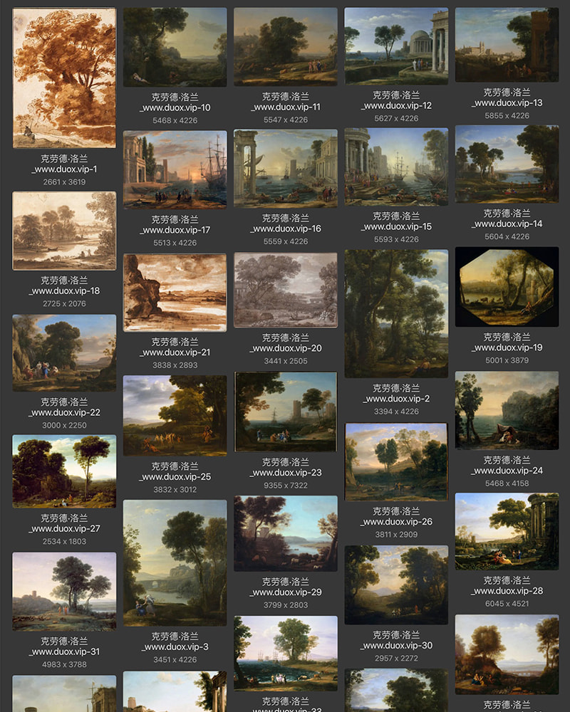 克劳德·洛兰Claude Lorrain法国17世纪巴洛克油画合集 57副 [JPG+TIF/3.55GB] H068