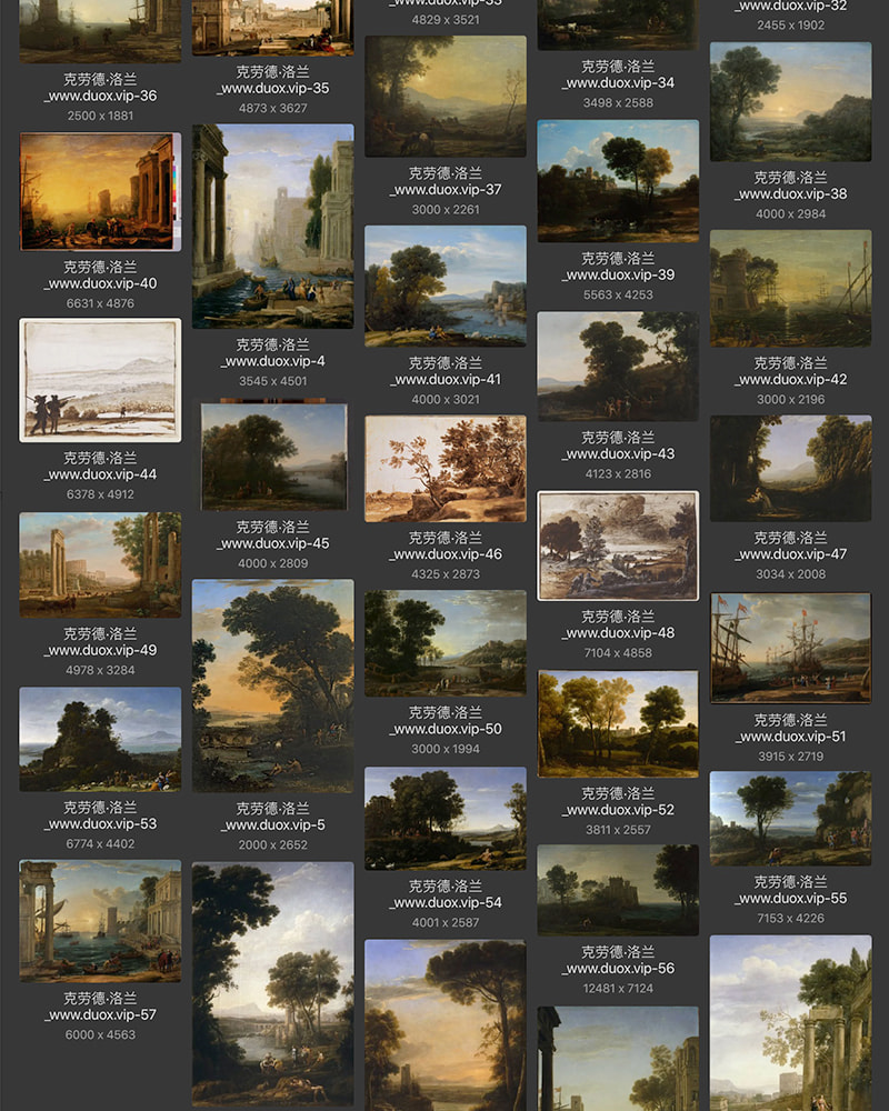 克劳德·洛兰Claude Lorrain法国17世纪巴洛克油画合集 57副 [JPG+TIF/3.55GB] H068
