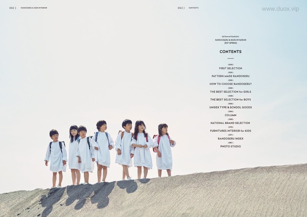 日系画册 伊势丹三越 2017 SPRING 儿童小清新背包多色宣传画册 [45P/97.3MB]