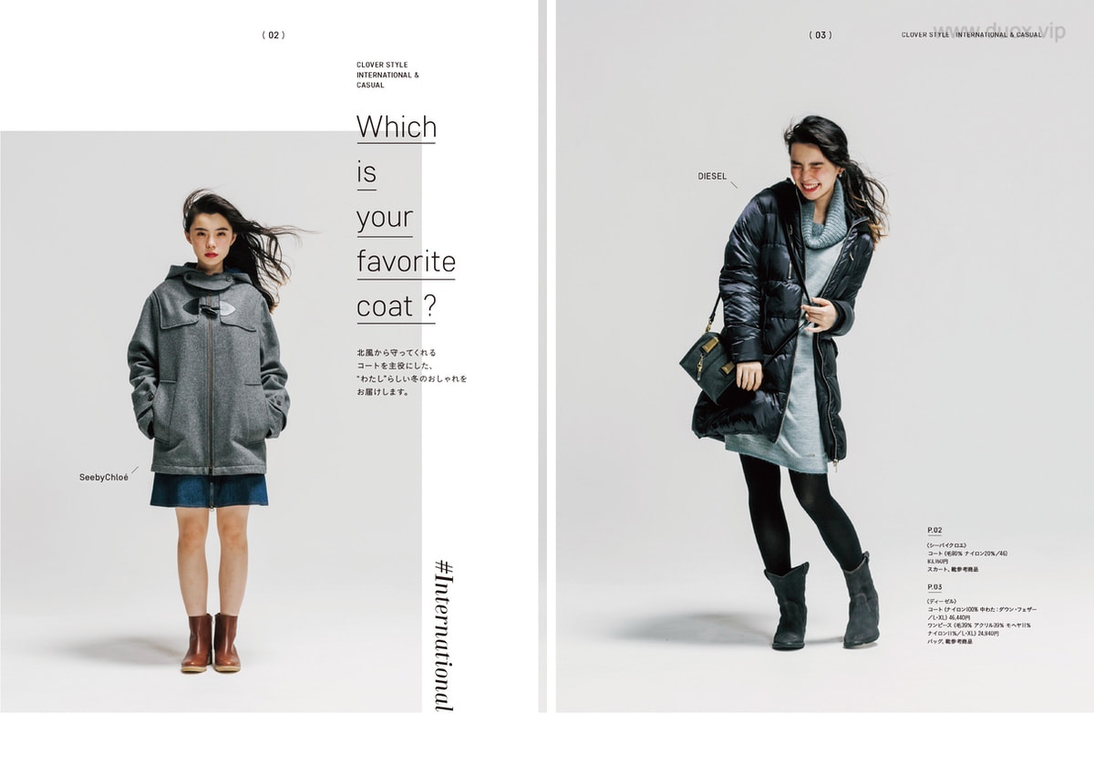 日系画册 CLOVER STYLE WINTER 女性服装平面排版设计参考
