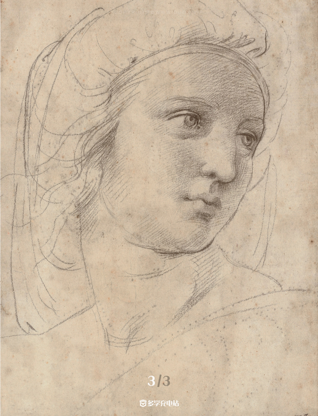 关于天价素描|拉斐尔《缪斯的头像》