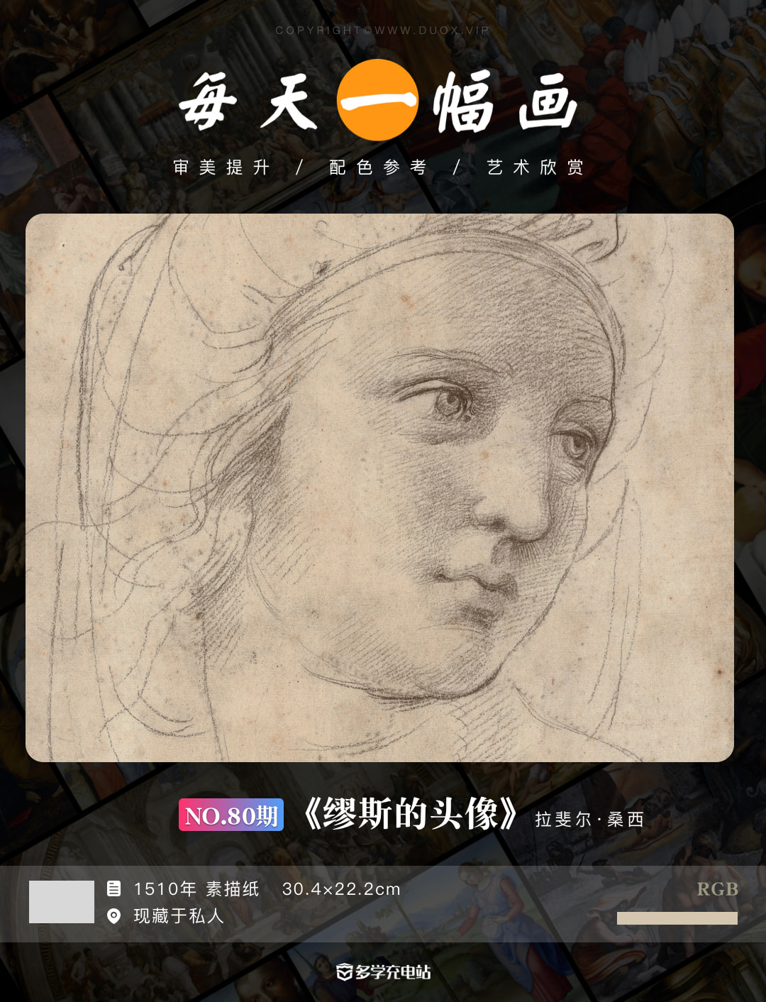 关于天价素描|拉斐尔《缪斯的头像》
