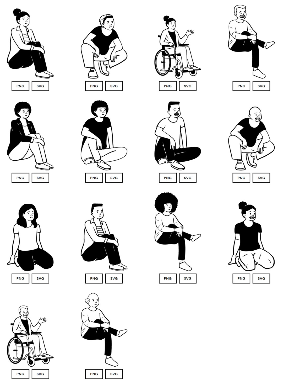 Open Peeps 一套免费可商用的手绘人物插画库