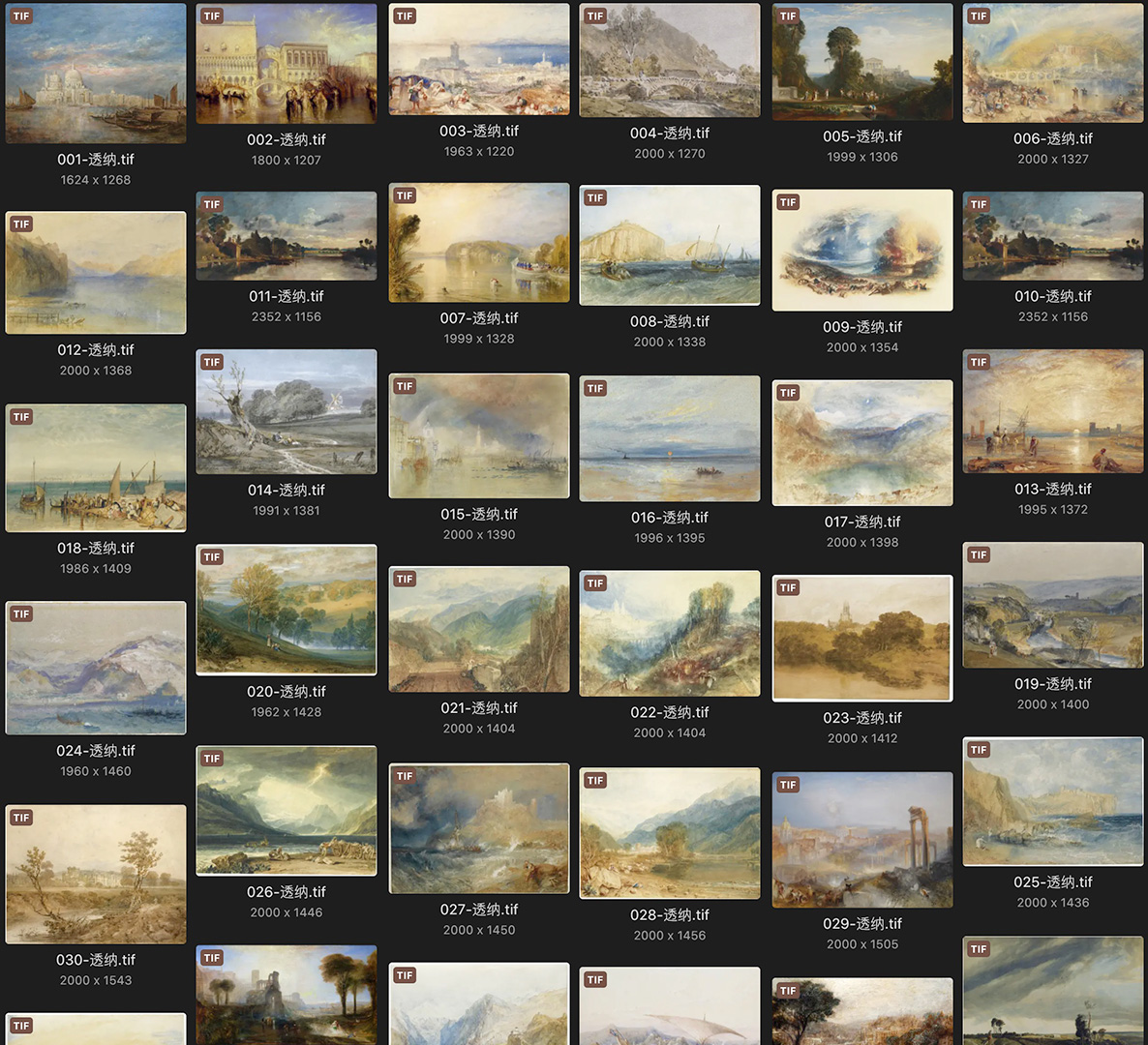 约瑟夫·马洛德·威廉·透纳 Joseph Mallord William Turner 英国17.18世纪油画作品合集[227TIF/JPG15.22GB]