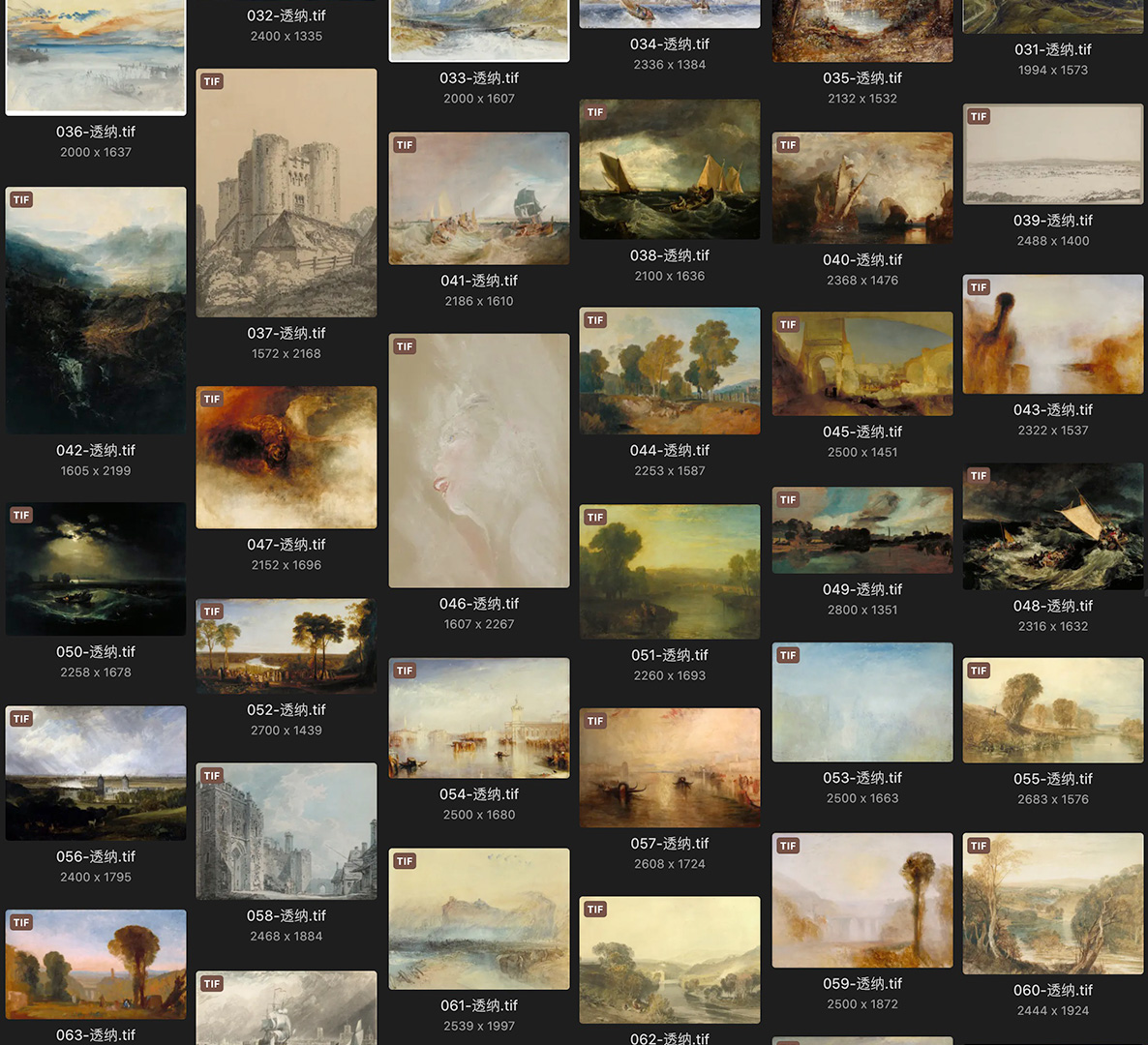 约瑟夫·马洛德·威廉·透纳 Joseph Mallord William Turner 英国17.18世纪油画作品合集[227TIF/JPG15.22GB]