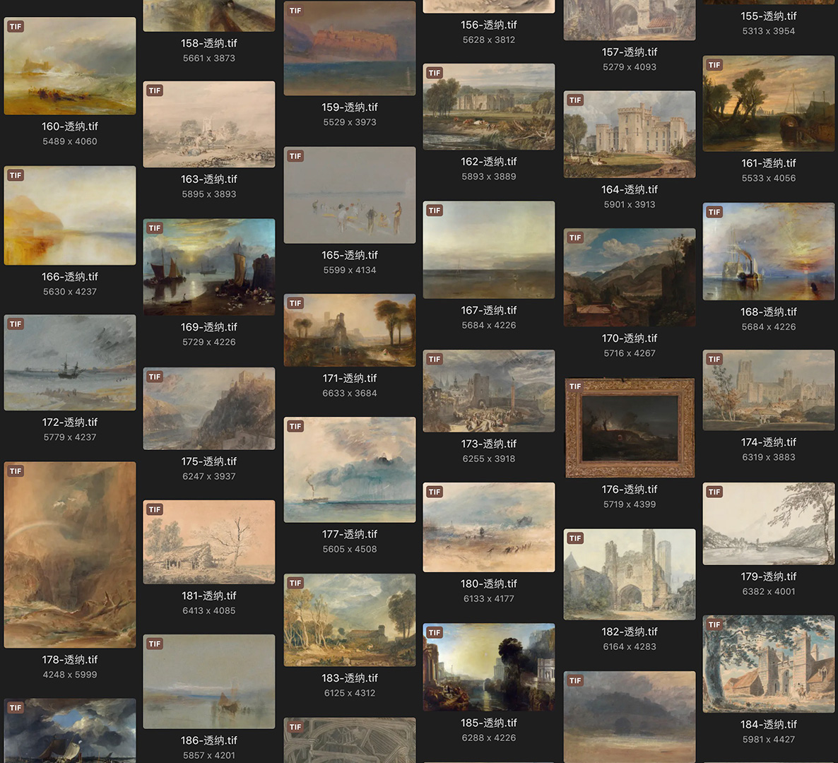 约瑟夫·马洛德·威廉·透纳 Joseph Mallord William Turner 英国17.18世纪油画作品合集[227TIF/JPG15.22GB]