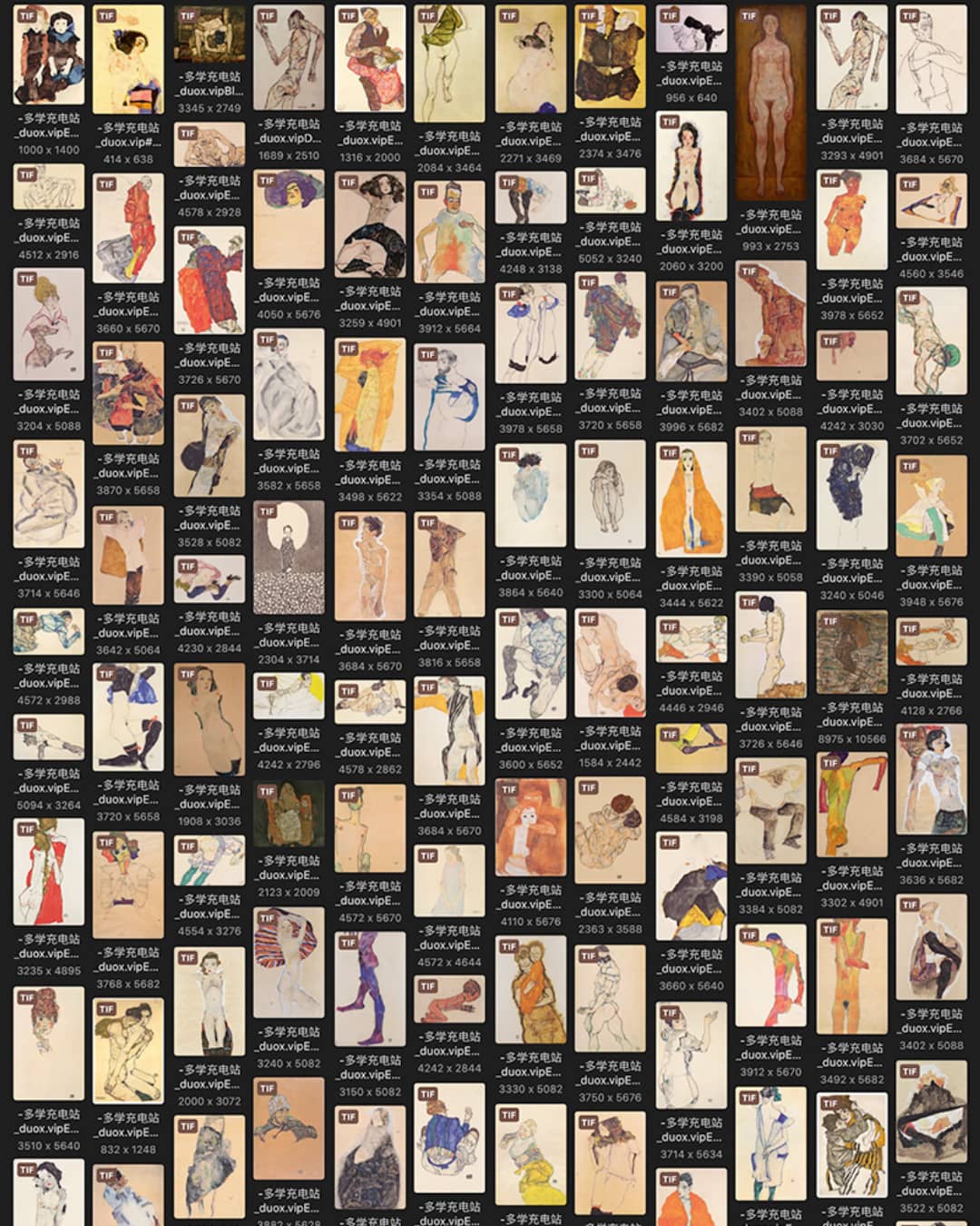 埃贡·席勒 Egon Schiele 奥迪18.19世纪油画合集 919副 [JPG+TIF/15.08GB] H066