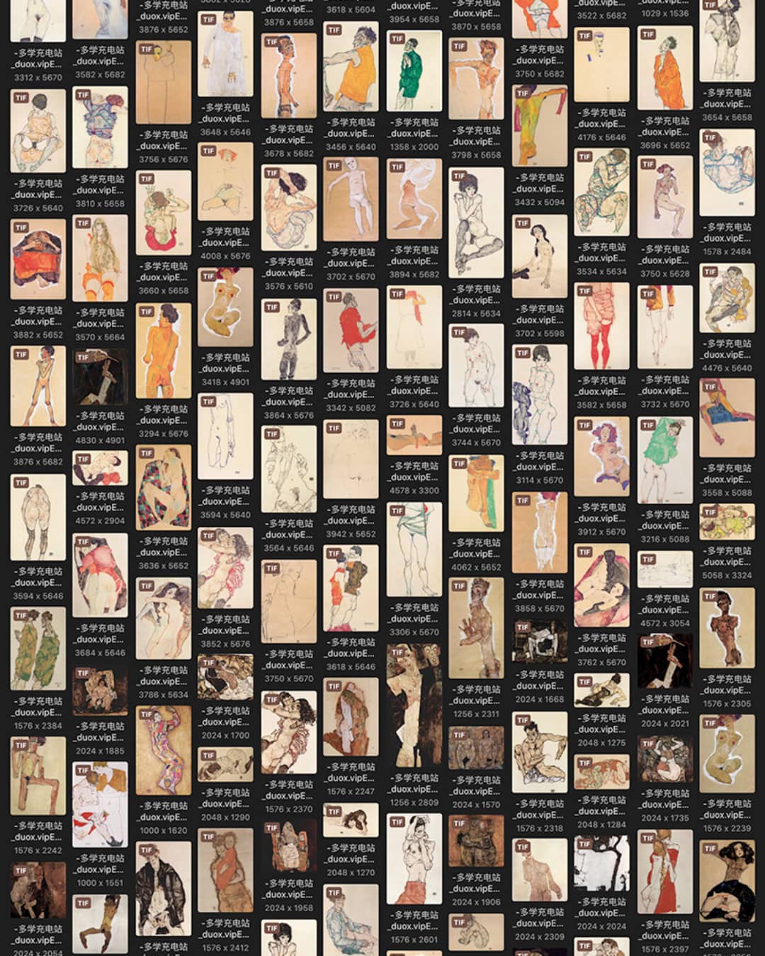 埃贡·席勒 Egon Schiele 奥迪18.19世纪油画合集 919副 [JPG+TIF/15.08GB] H066