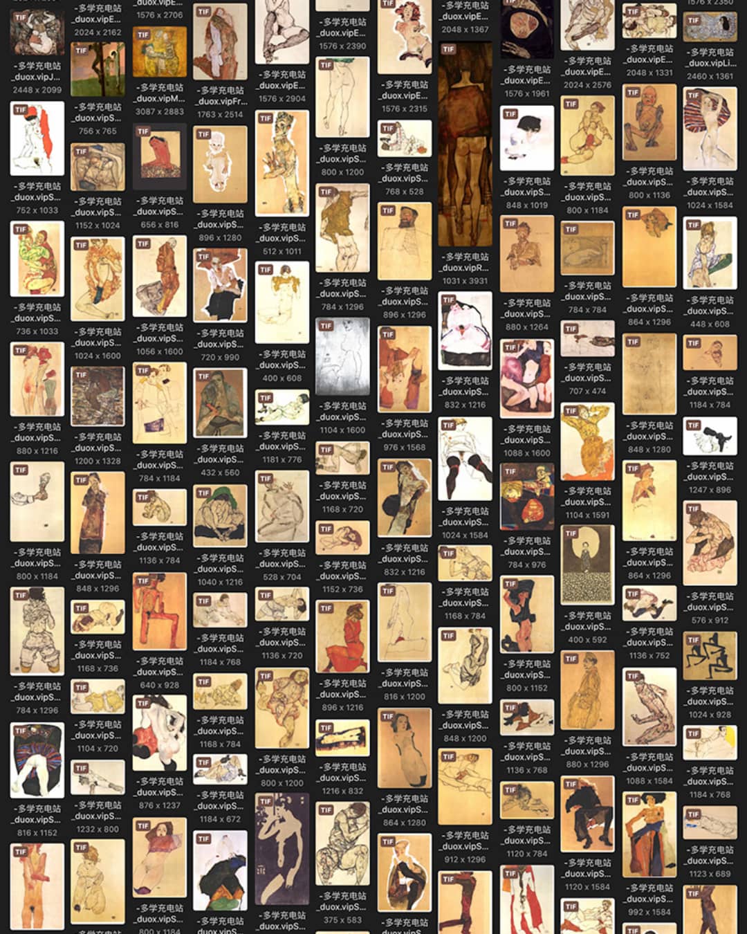 埃贡·席勒 Egon Schiele 奥迪18.19世纪油画合集 919副 [JPG+TIF/15.08GB] H066