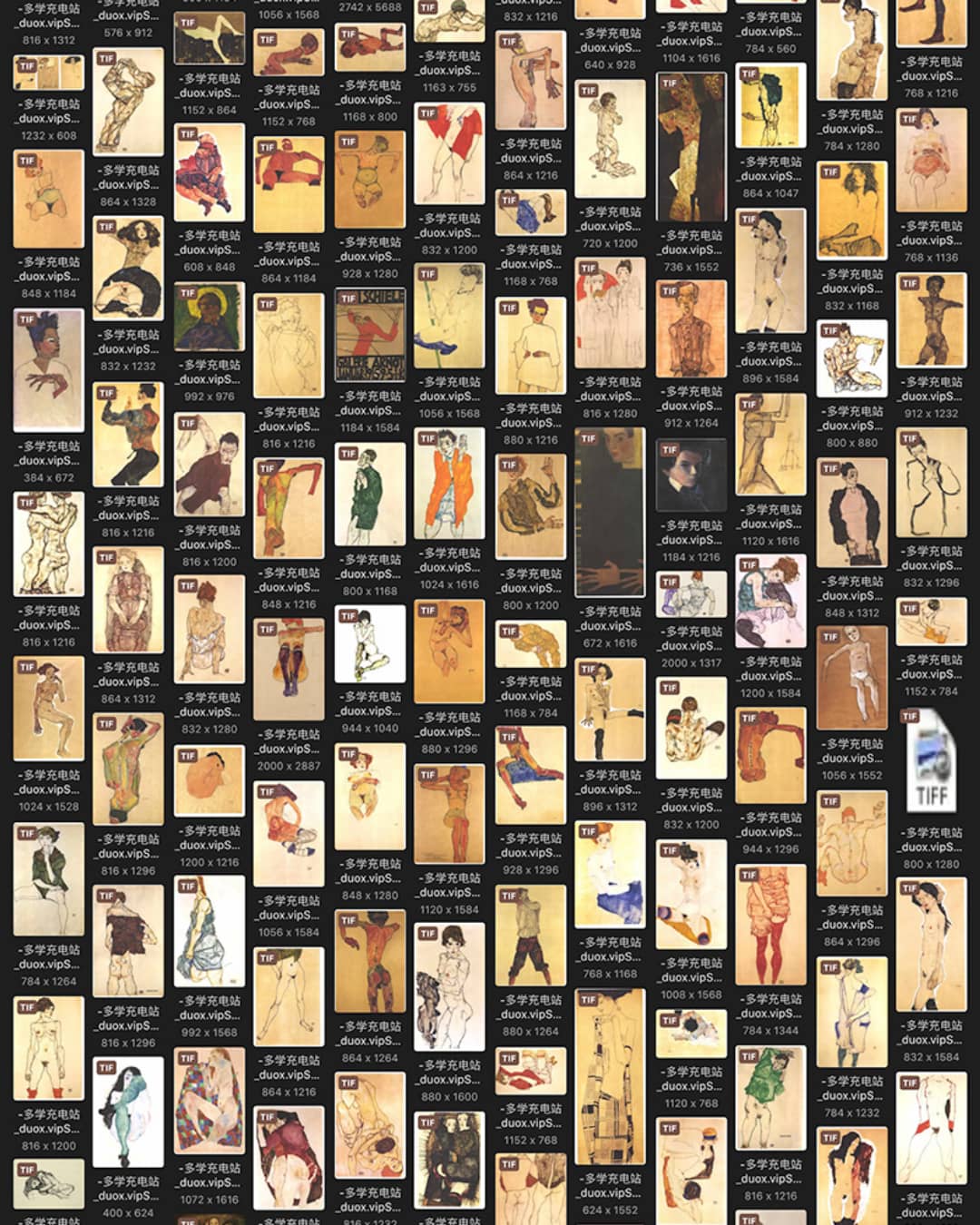 埃贡·席勒 Egon Schiele 奥迪18.19世纪油画合集 919副 [JPG+TIF/15.08GB] H066