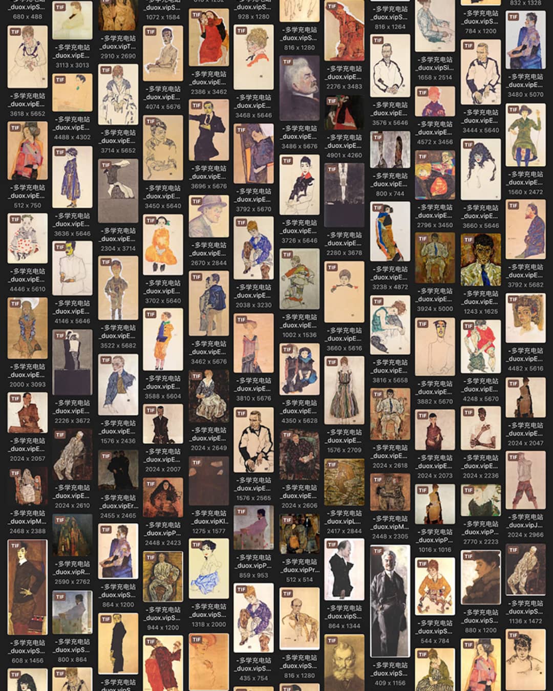 埃贡·席勒 Egon Schiele 奥迪18.19世纪油画合集 919副 [JPG+TIF/15.08GB] H066