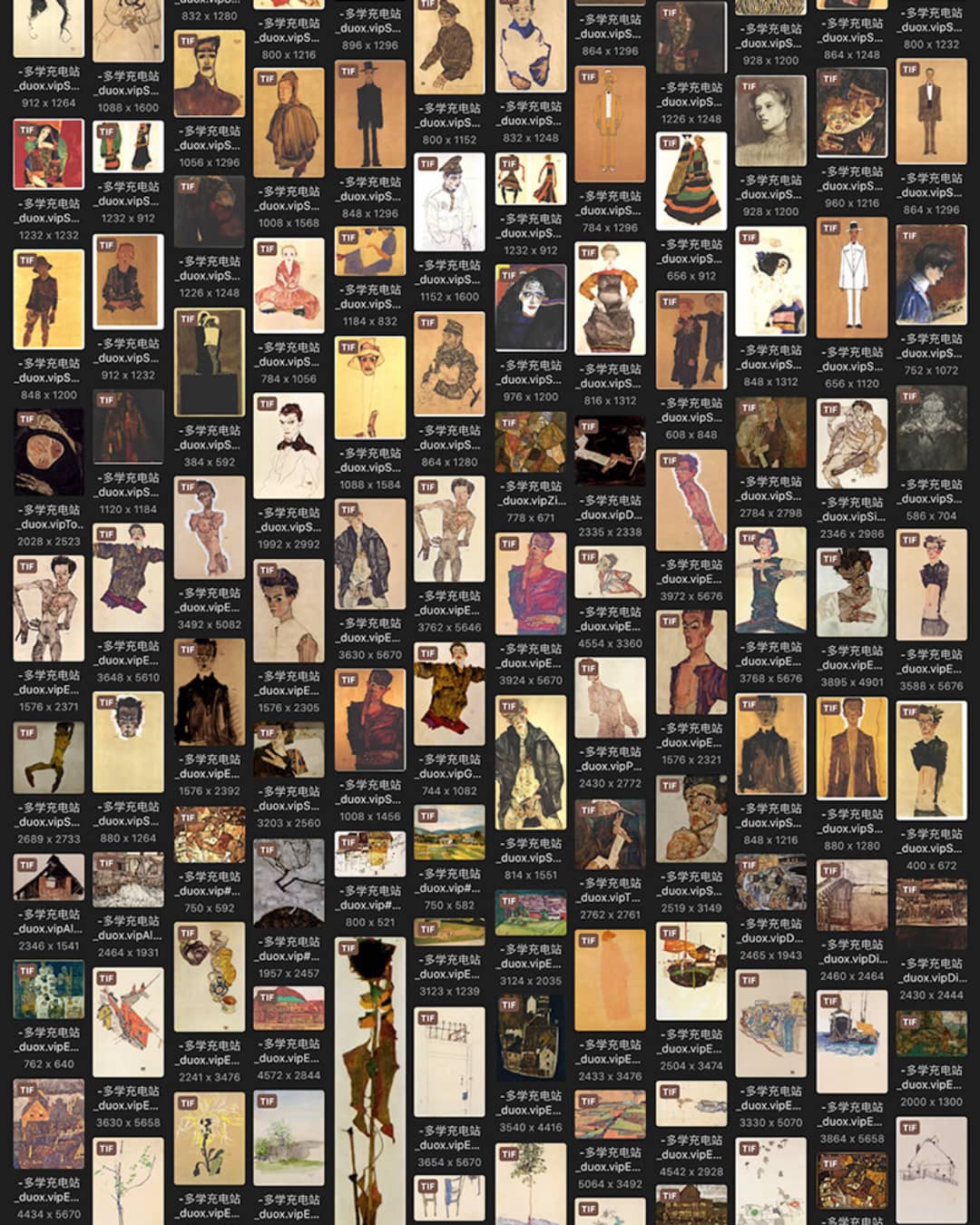 埃贡·席勒 Egon Schiele 奥迪18.19世纪油画合集 919副 [JPG+TIF/15.08GB] H066