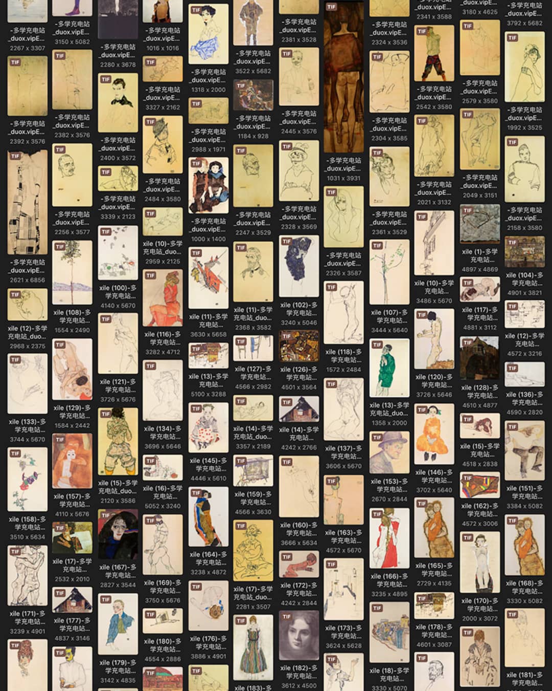 埃贡·席勒 Egon Schiele 奥迪18.19世纪油画合集 919副 [JPG+TIF/15.08GB] H066