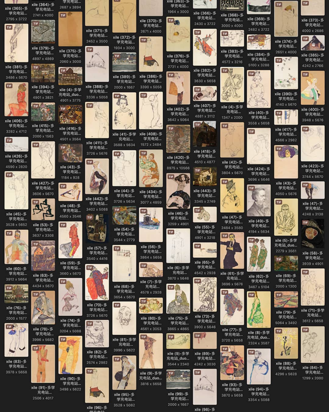 埃贡·席勒 Egon Schiele 奥迪18.19世纪油画合集 919副 [JPG+TIF/15.08GB] H066