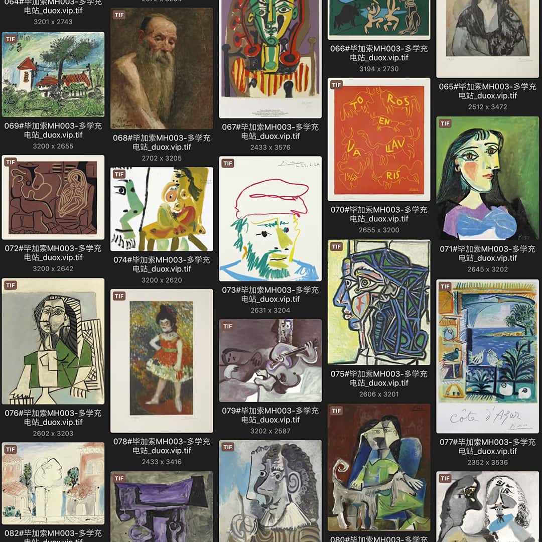巴勃罗·毕加索 Pablo Picasso 西班牙18.19世纪油画作品合集[361TIF/JPG11.99GB] H017