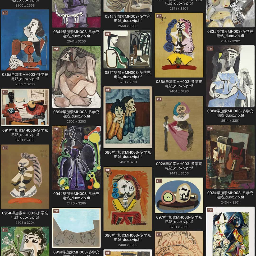 巴勃罗·毕加索 Pablo Picasso 西班牙18.19世纪油画作品合集[361TIF/JPG11.99GB] H017