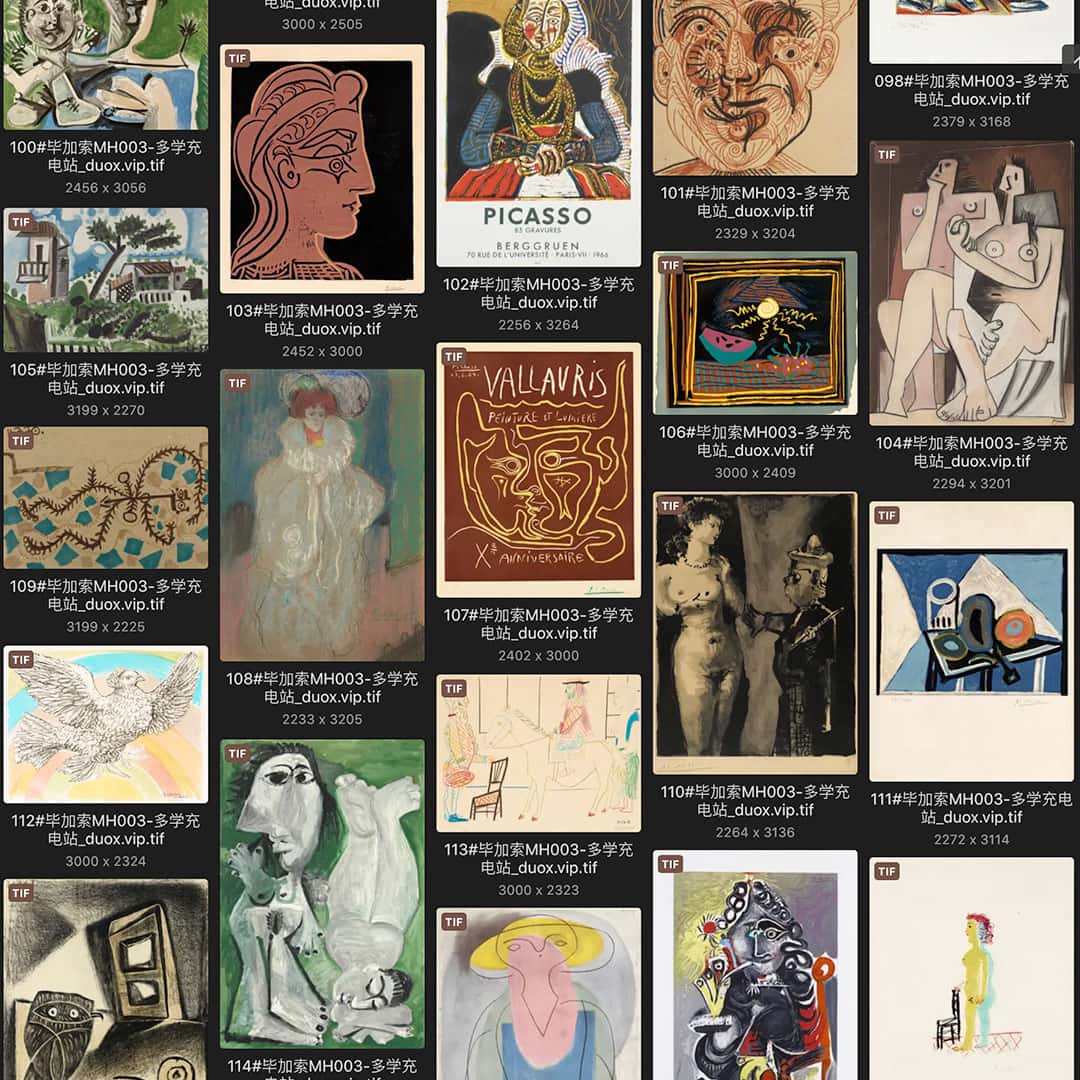 巴勃罗·毕加索 Pablo Picasso 西班牙18.19世纪油画作品合集[361TIF/JPG11.99GB] H017