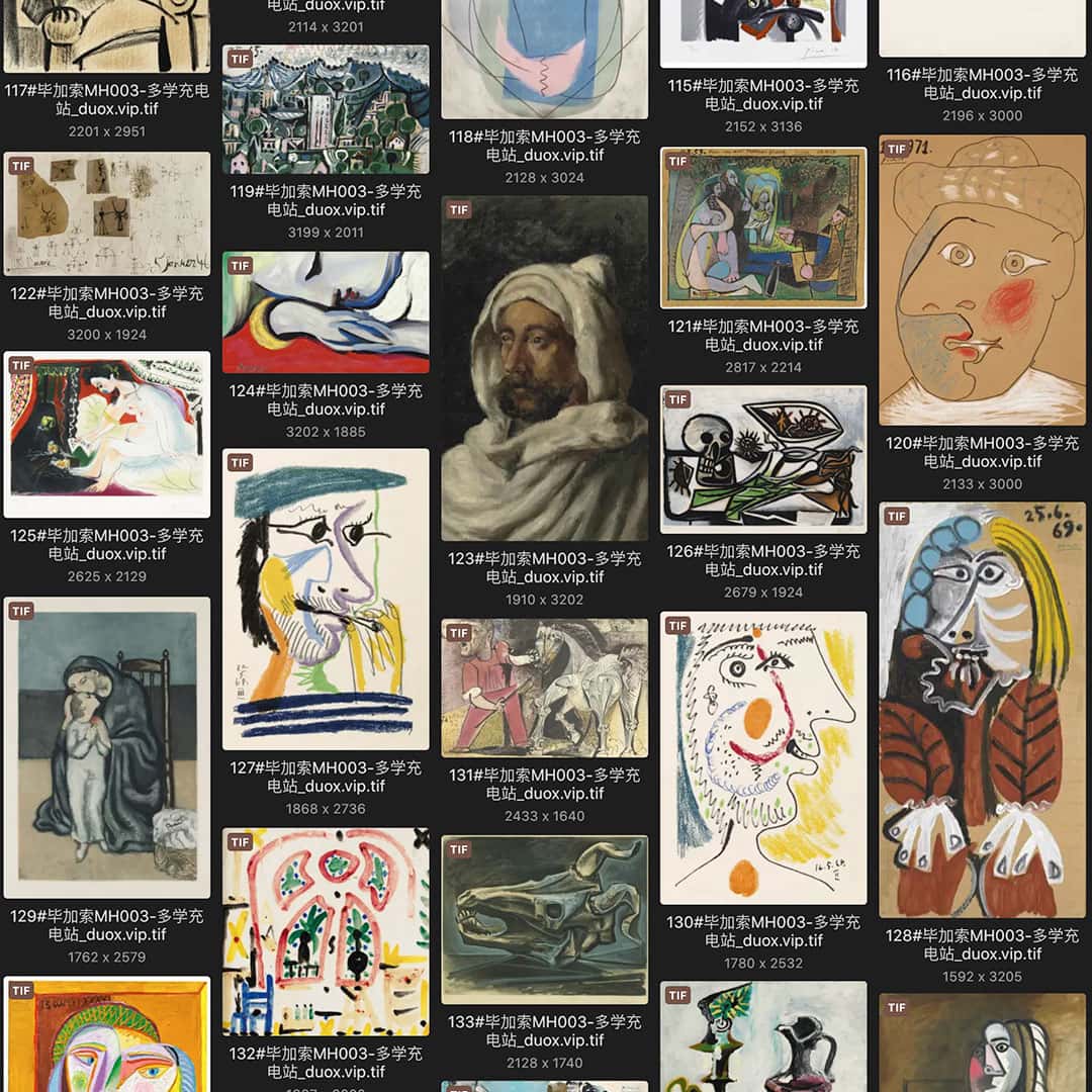 巴勃罗·毕加索 Pablo Picasso 西班牙18.19世纪油画作品合集[361TIF/JPG11.99GB] H017